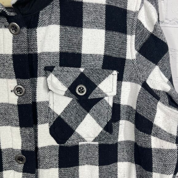 Torrid Coat Plus Women 1X Check Black White Chore Utility Jacket Cotton Shacket - Picture 6 of 13